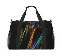 Colorful Lines Art - Bolsa de viaje grande, plegable, impermeable, para la noche, playa, natación, piscina, deportes, gimnasio