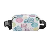 Colorful Lines Cats - Riñonera con cremallera para mujeres y hombres, gran capacidad con correa ajustable para viajes, gimnasio, trabajo, mandiles para mujer de cocina