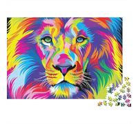 Colorful Lion Art Puzzle 1000 Piezas para Personas Mayores Sin Polvo Caja Regalo Más Vendido Actividad para Fiestas Cartón 52x38cm/1000pcs