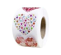 Colorful Love Heart Roll Labels - Decorative Sticker Pack, Bright Adhesive Hearts Deliver Easy Peel Application And Reliable Hold | Ideal for Diy Projects, Classroom Activities, Envelope Sealing, Fest
