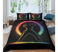 colorful martial arts Funda Edredon 3 Piezas Compuesto Impresión 3D Cierre de colorido martial arts Funda de Edredón Funda de Almohada a Juego Lavables Transpirable for niña Super king（260x220cm）