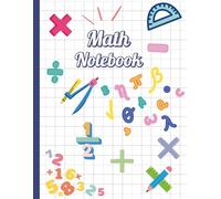 Colorful Math Notebook 1/2 Inch Squares: Large 8.5×11 Graph Paper Composition Book for Kids | Colourful School-Themed Grid Notebook for Maths Practice & Homework