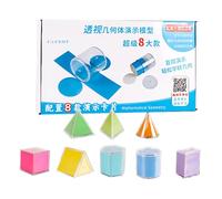 Colorful Math Teaching Shapes, 24.5x13.8x6cm, 8 Piece Learning Set, PP Material Blocks, Geometry Tools, School Learning, Classroom Activity, Math Lessons