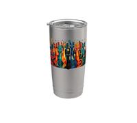 Colorful Mid Century Modern Cats Retro Cat Art Vaso térmico de acero inoxidable de doble pared