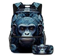 Colorful Monkey eleva tu juego de regreso a la escuela con nuestro juego de 2 mochilas escolares para niños, perfecto para niños, niñas y adolescentes, Multicolor#06, B:29.4x20x40cm P:19x7.5x3.8cm