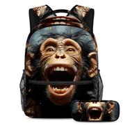 Colorful Monkey sube de nivel tu juego escolar con este moderno juego de 2 mochilas escolares para estudiantes, Multicolor#07, B:29.4x20x40cm P:19x7.5x3.8cm, Mochilas Daypack