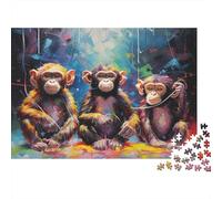 Colorful Monkey Trio Puzzle 1000p para Personas Mayores Regalo De Cumplea?os para Enmarcar Mejor Valorados Actividad para Fiestas Cartón 70x50cm/1000pcs