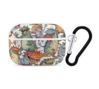 Colorful Monsters - Funda protectora para AirPods Pro 2, a prueba de golpes, carcasa dura para mujeres y hombres, compatible con Airpod Pro Case 2ª/1ª generación con llavero, color blanco