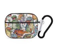 Colorful Monsters - Funda protectora rígida para AirPods Pro 2, a prueba de golpes, para mujeres y hombres, compatible con Airpod Pro de 2ª y 1ª generación con llavero, color negro