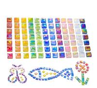 Colorful Mosaic Tiles, Iridescent Glass Pieces, Craft Art Supplies, Decorative Home Jewelry Making Project, Organized DIY Decoration Activity Kit, Craft Gear for Artists, Students, Collectors