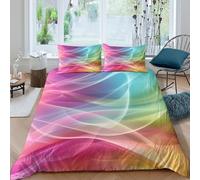 Colorful motion design Funda de Edredón Microfibra Suave 3 Piezas Estampado 3D Colorido motion diseño Funda Edredon con Fundas de Almohada Antibacteriana Transpirable for familia Single（135x200cm）