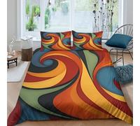 Colorful motion design Funda Edredon Microfibra Suave Juego de 3 Piezas Estampado 3D Colorido motion diseño Funda de Edredón con Funda de Almohada Lavables Suave for Adolescentes Double（200x200cm）