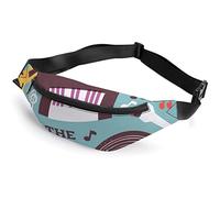Colorful Music Cute French Bulldog Fanny Pack, Adult Kids Sport Riñonera para Hombres Mujeres
