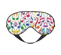 Colorful Music Notes 1 Diseño de Impresión de Doble Cara Sleep Aid Soft Eye Mask para Dormir Yoga Correa Ajustable Bloquea la Luz