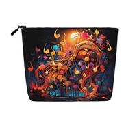 Colorful Music Notes - Neceser y cosmético para mujer, unisex, bolsa de almacenamiento para el cuidado personal, color negro, talla única