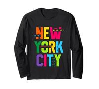 Colorful New York City Outfit, New York City Graphic Style Manga Larga