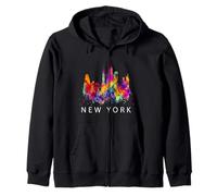 Colorful New York City with Splash Colors, New York City Sudadera con Capucha