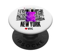 Colorful New YorkCity Jelly Bear Bite Me Artwork Graphic PopSockets PopGrip Adhesivo
