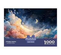 Colorful Night A Crescent Moon and Star 1000 Pcs Stabiler Karton Puzzle Kitten Stressabbau Familienspiel Puzzles Als Geburtstagsgeschenke 70x50cm/1000pcs