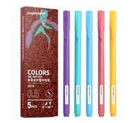 Colorful Notebook Pens - Quick Dry Ink Set, 5 Colored Writing Tools, Smooth Fine Tip Design, Vibrant Durable Pen Collection | Scrapbooking, Diary Notes, Journaling, Art Sketching, School Office