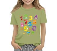 Colorful Number Day Math Kids T Shirt Number Day 2025 School Math Day Top Number Day T Shirts Math Lovers Blusa Invierno Mujer, AG., 10-11Years