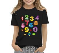 Colorful Number Day Math Kids T Shirt Number Day 2025 School Math Day Top Number Day T Shirts Math Lovers Blusa Invierno Mujer, Negro , 6-7 años