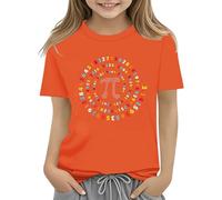 Colorful Number Day Math Kids T Shirt Number Day 2025 School Math Day Top Number Day T Shirts Math Lovers T Shirt Bunny Girl, naranja, 12-13 años