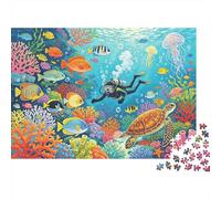 Colorful Ocean Life Puzzles 1000Pc Reciclado Material Tropical Fishes Puzzle for Niños y Niñas Regalo Divertido y Actividad para Casa Ideal for Child‘s Birthday Gift 52x38cm/1000pcs