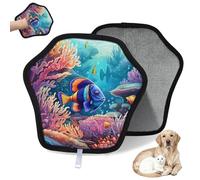 Colorful Oceans Submarine World Print Guante de depilación de mascotas para gatos y perros, reutilizable, electrostático, herramienta de cepillo para sofá, ropa, alfombra, muebles, asiento de coche, 1