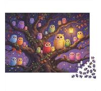 Colorful Owls Puzzle para Adults 1000Pc Reciclable Night Bosque Jigsaw Puzzles Interesting Familiar Juego Accesorios Fun Present para Holiday Blessings Gift 52x38cm/1000pcs