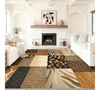 Colorful Óxido Alfombras para Sala de Estar - Patchwork Animales Estampado De Leopardo Alfombras patrón para Dormitorio 160 x 230 cm, Cortijo Alfombra de Cocina Que no Suelta para Pasillo Oficina