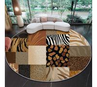 Colorful Óxido Cortijo Alfombra, 180 cm Alfombra suave pelo corto para sala de estar lavable, antideslizante Patchwork Animales Estampado De Leopardo Alfombras estampada para dormitorio oficina cocina