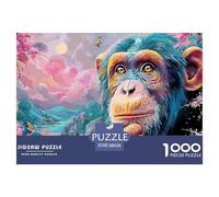 Colorful Painting of An Ape 1000 Stück Premium-Karton Puzzle Kitten Lebendige Bilder Familienspiel Puzzles Für Erwachsene Und Kinder 38x26cm/1000pcs