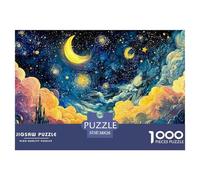 Colorful Painting of The Night 1000 Pcs Ökopapier Puzzle Kitten Stressabbau Kreatives Spiel Puzzles Für Erwachsene Und Kinder 38x26cm/1000pcs