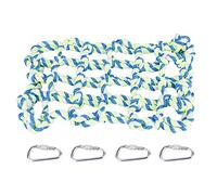 Colorful Parrot Climbing Net & Hammock | 4 Hooks for Easy Cage Attachment | Strong Rope Swing Toy for Birds/Hamsters/Squirrels | 20x28cm Pet Play Mesh