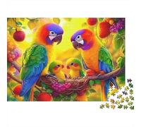 Colorful Parrot Family Colourful Parrot Family in Nest 1000 Pieces Adult Jigsaws Birthday Fun Activity for Rainy Days 38x26cm/1000pcs
