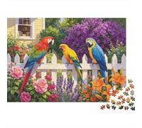 Colorful Parrots Puzzles para Adultos 1000 Piezass Papel Reciclado Garden Birds Puzzle para Adultos Parent Child Game Props Regalo de Bendición de Vacaciones for Women 70x50cm/1000pcs