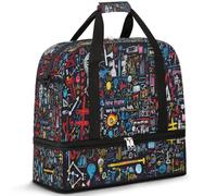 Colorful Physics - Bolsa de viaje para mujeres y hombres, bolsa de fin de semana, plegable, separada, 47 L, para deportes, gimnasio, yoga, color, 47 L, Organizador de bolsas