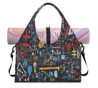 Colorful Physics - Bolsa deportiva con compartimento para zapatos, bolsa de fin de semana, bolsa de equipaje para gimnasio, yoga, viajes, color, L, Bolsa de viaje