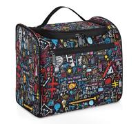Colorful Physics - Neceser de viaje para mujeres, hombres, niños, niñas, niños, 11.2 L, grande, bolsa de maquillaje, bolsa de lavado colgante, organizador de artículos de tocador, color, Big,