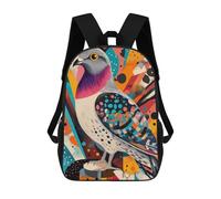 Colorful Pigeon Art Pigeon - Urban Elegance in Color Mochila, Mochila Infantil, Mochila Escolar Para Estudiantes, Mochila Para Libros, Mochila Escolar Impresa En 3D Para Niños Y Niñas 17inch
