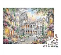 Colorful Pigeon in Fantasy Landscape Premium Paper Colosseum in Vibrant Roman Street DIY Jigsaw Puzzle Decorative Stress Relief 38x26cm/1000pcs