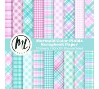 Colorful Plaid Scrapbook Paper: Pink Plaids Scrapbook Paper, Bright Birthday Decorative Craft Paper for DIY Card Making, Scrapbooking, Junk ... Crafts for Kids, Double-Sided, 8.5 x 8.5 inch