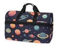 Colorful Planets Stars in Solar System - Bolsa de viaje para hombres, mujeres, niños, niñas, adolescentes, bolsa de gimnasio deportiva de gran tamaño con compartimento para zapatos, bolsa de
