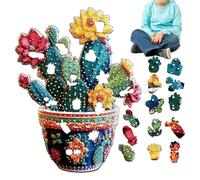 Colorful Plant Jigsaw - Puzzle for Minds | Wooden Brain Teaser Set, Smooth Cut Pieces, Actividad, Family Friends Boys Girls Teen Lovers Home Entertainment
