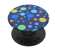 Colorful Polka Dot Abstract Polkadots Blue and Turquoise PopSockets PopGrip Adhesivo