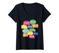 Colorful Polyglot Speech Bubbles | Modern Color Palette Camiseta Cuello V