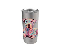 Colorful Pop Art American Pit Bull Terrier Pittie APBT Vaso térmico de acero inoxidable de doble pared