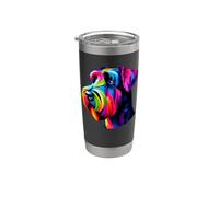 Colorful Pop Art Black Russian Terrier Chornyi Terrier Vaso térmico de acero inoxidable de doble pared