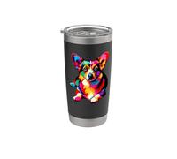 Colorful Pop Art Cardigan Welsh Corgi Vaso térmico de acero inoxidable de doble pared